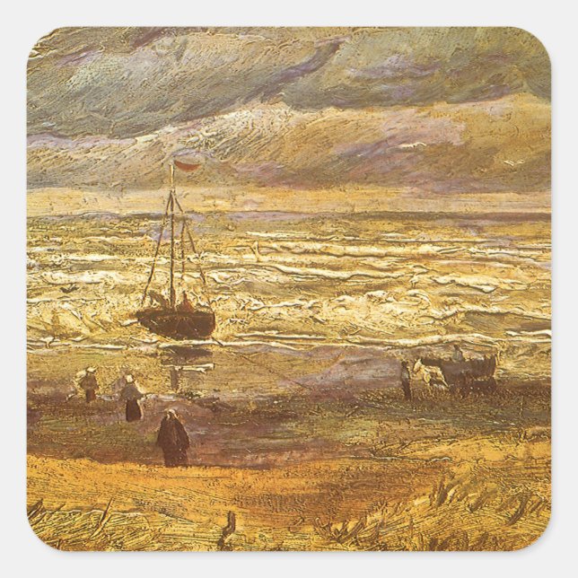 Sticker Carré Vincent van Gogh - Mer à Scheveningen (Devant)