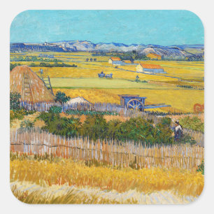 Sticker Carré Vincent van Gogh - Moisson à La Crau
