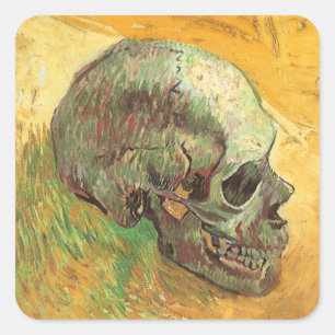 Sticker Carré Vincent van Gogh - Nature morte avec crâne