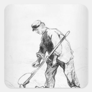 Sticker Carré Vincent van Gogh   Reaper