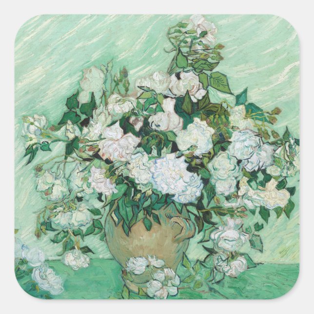 Sticker Carré Vincent van Gogh - Rose (Devant)