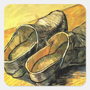 Sticker Carré Vincent van Gogh - Une paire de sabots en cuir