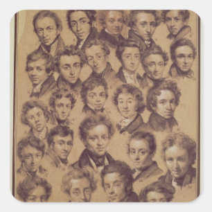 Sticker Carré Vingt-cinq élèves du studio d'Antoine