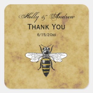Sticker Carré Vintage Bee #2