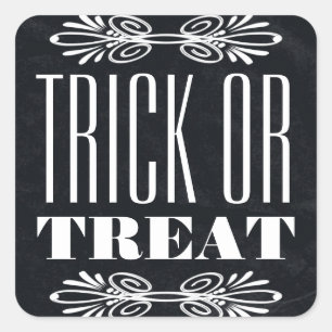 Sticker Carré Vintage Chalkboard Tri ou traitement Halloween
