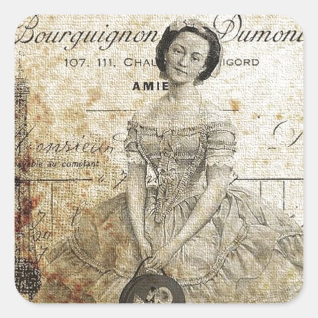 Sticker Carré Vintage française (Devant)