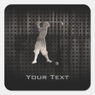 Sticker Carré Vintage Golfer ; Cool
