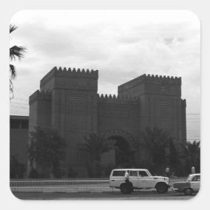 Sticker Carré Vintage Irak Bagdad musée 1970