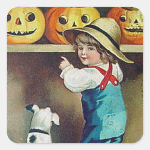 Sticker CARRÉ vintage JACK O'LANTERN