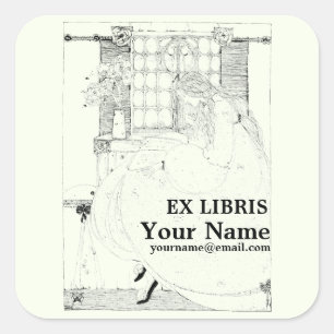 Sticker Carré Vintage Jessie Marion King Ex Libris Modèle