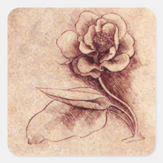 Sticker Carré vintage Léonard de Vinci