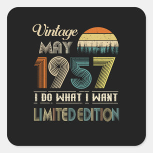 Sticker Carré Vintage mai 1957 Ce que je veux édition limitée