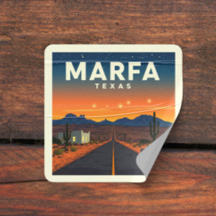 Sticker Carré Vintage Marfa Texas
