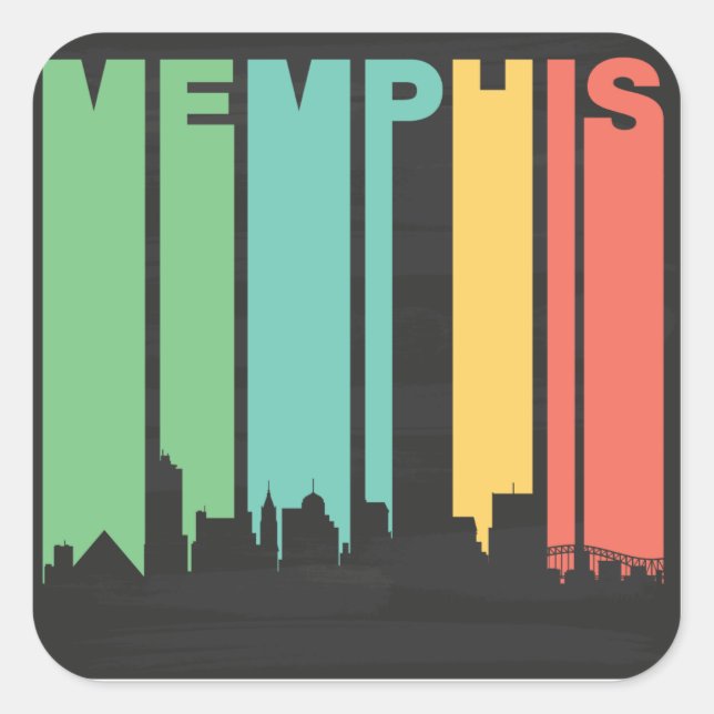 Sticker Carré Vintage Memphis (Devant)