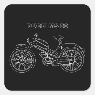 Sticker Carré Vintage Moped