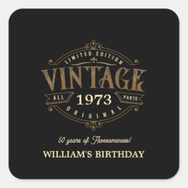 Sticker Carré Vintage N'Importe Quel Âge Thème Artisanat