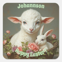 Vintage Pâques Personnaliser Lamb & Bunny