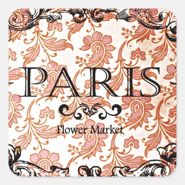 Sticker Carré Vintage Paris (Devant)
