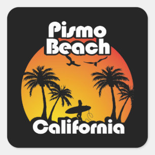 Sticker Carré Vintage Pismo Beach Californie