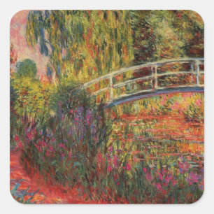 Sticker Carré Vintage pont japonais Claude Monet