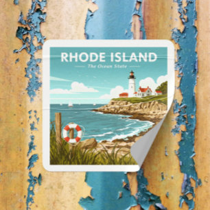 Sticker Carré Vintage Rhode