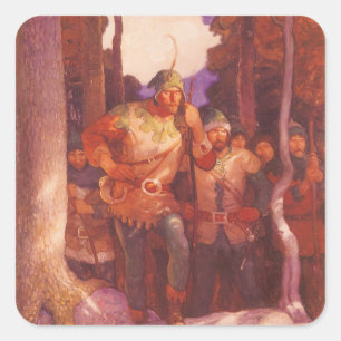 Sticker Carré Vintage Robin des Bois et ses Joyeux Hommes par NC