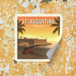 Sticker Carré Vintage St Augustine Floride