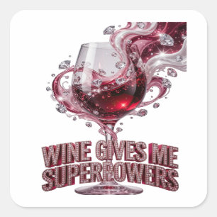 Sticker Carré Vinyle de style Rose Tendance VIN GÈME SUPERPOVOIR