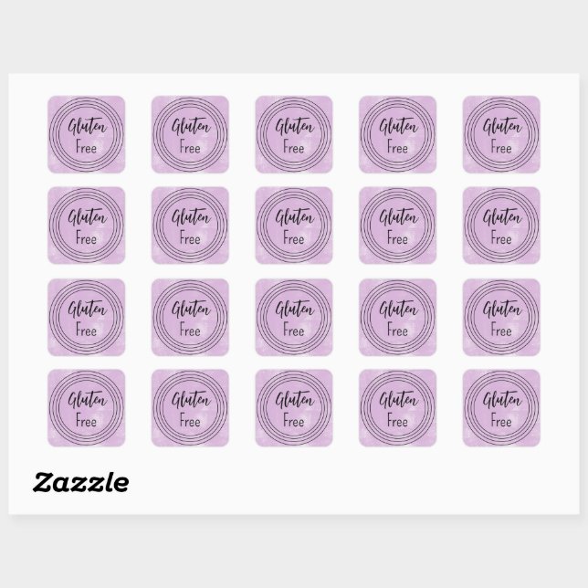 Sticker Carré Violet sans gluten (Feuille)