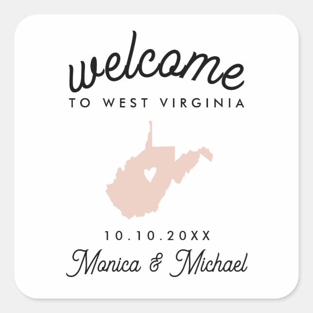 Sticker Carré VIRGINIE OCCIDENTALE Destination Mariage N'IMPORTE (Devant)