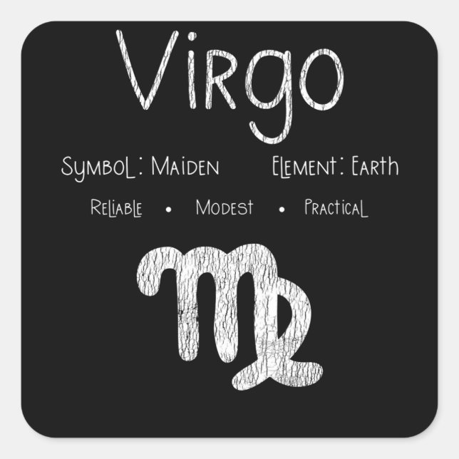 Sticker Carré Virgo Horoscope Astrologie Étoile Signal Anniversa (Devant)