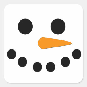 Sticker Carré Visage de bonhomme de neige
