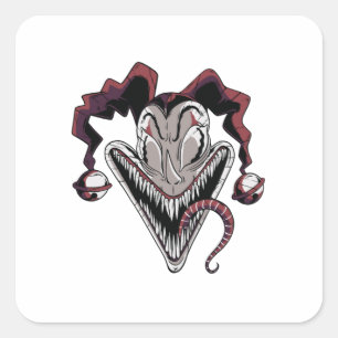 Sticker Carré Visage de Clown Effrayant Halloween