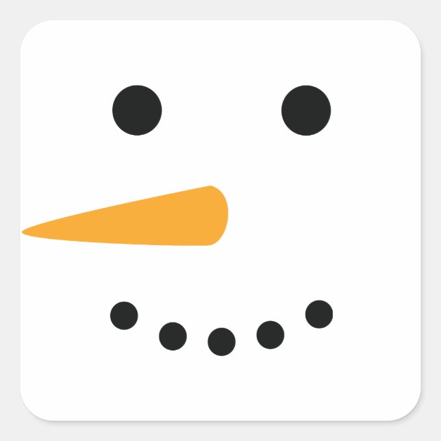 Sticker Carré Visage de neige (Devant)