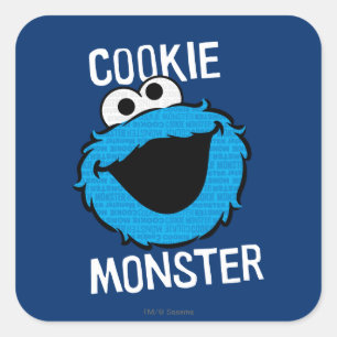 Sticker Carré Visage du Motif du monstre de cookies