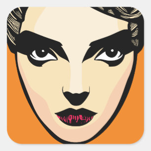 Sticker Carré Visage féminin