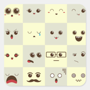 Sticker Carré Visage mignon