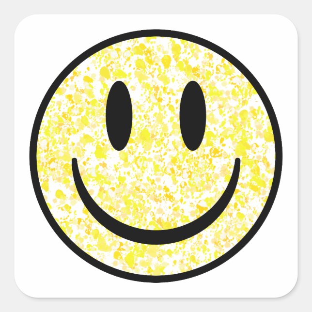 Sticker Carré Visage souriant éclaboussé (Devant)