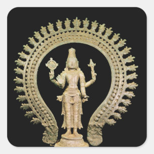 Sticker Carré Vishnu, défunt Chola