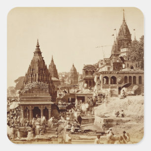 Sticker Carré Vishnu Pud et d'autres temples, Benares (photo de