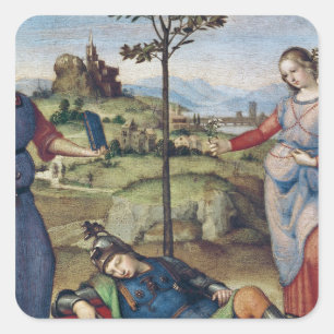 Sticker Carré Vision d'un chevalier, c.1504