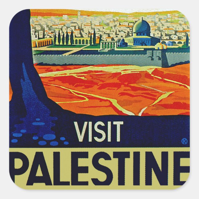 Sticker Carré Visite de la Palestine (Devant)