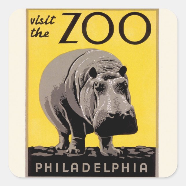 Sticker Carré Visiter Le Zoo (Devant)