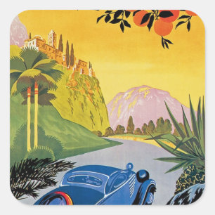 Sticker Carré Visitez La Grece en Auto