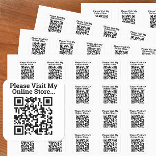 Sticker Carré Visitez Ma Boutique En Ligne Conception De Code QR