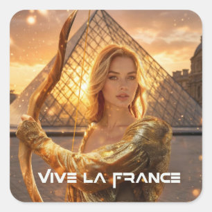 STICKER CARRÉ VIVE LA FRANCE - PARIS