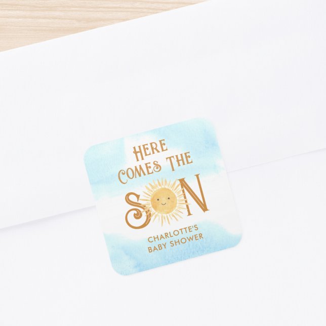 Sticker Carré Voici le Baby shower du fils (Créateur téléchargé)