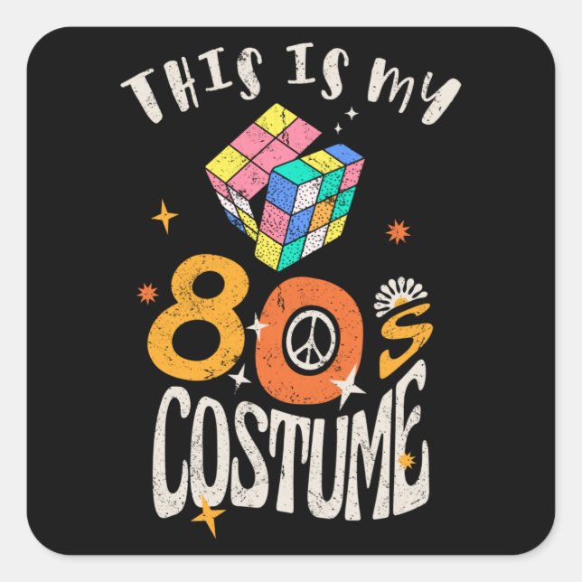 Sticker Carré Voici mon effet Costume Grunge des années 80 (Devant)