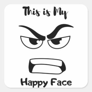Sticker Carré Voici My Happy Face Funny Stiker