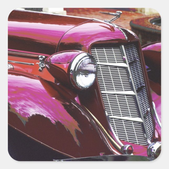 Sticker Carré Voiture classique : Auburn (Devant)